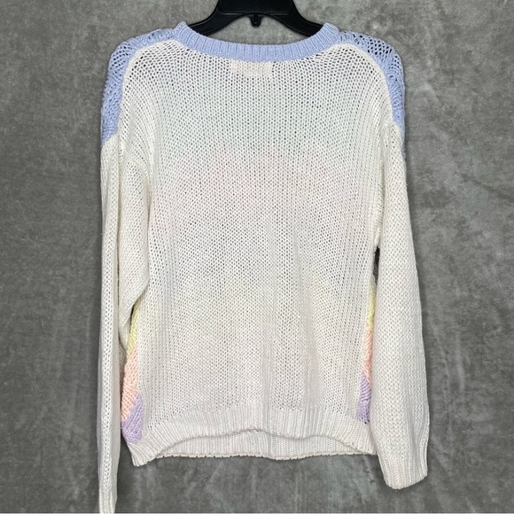 Vintage Easton Park Pastel Chevron Knitted Sweater Easter Spring Size Small - Picture 3 of 6